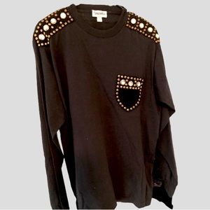 Vintage Women’s Gepetto Black Cotton Blend Sweater Sz. L